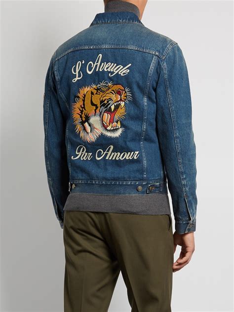 gucci denim jacket tiger